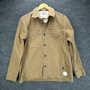 Ted Baker Shacket Mens 3 Medium‎ Tan Shirt Twill Structured Patch Pockets Leytun